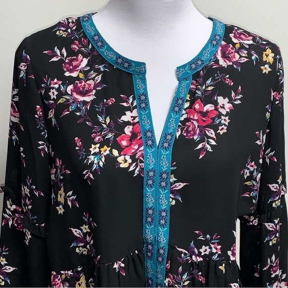 The Pioneer Woman Floral Blouse Top Tunic Woman's Size Small - Picture 5 of 11